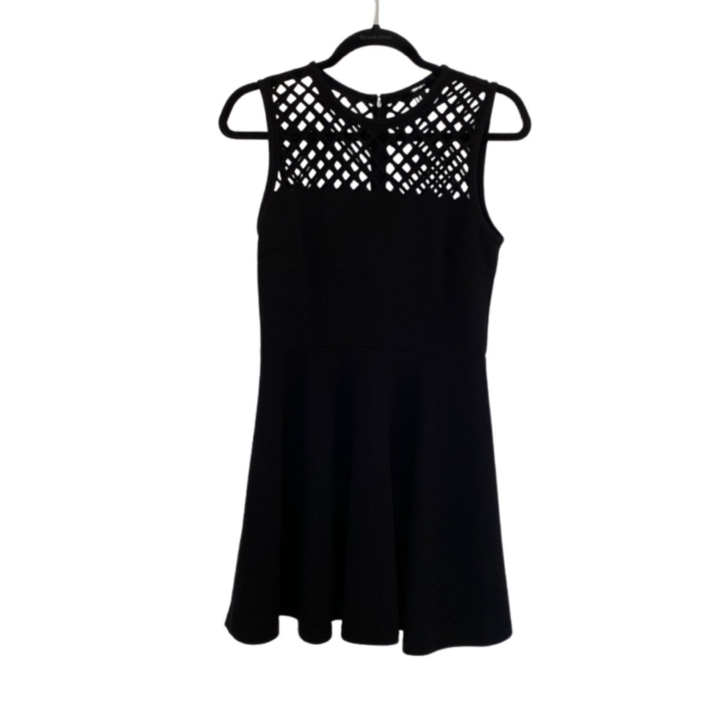 Forever 21 Black Fit and Flare Laser Etched Little Black Dress